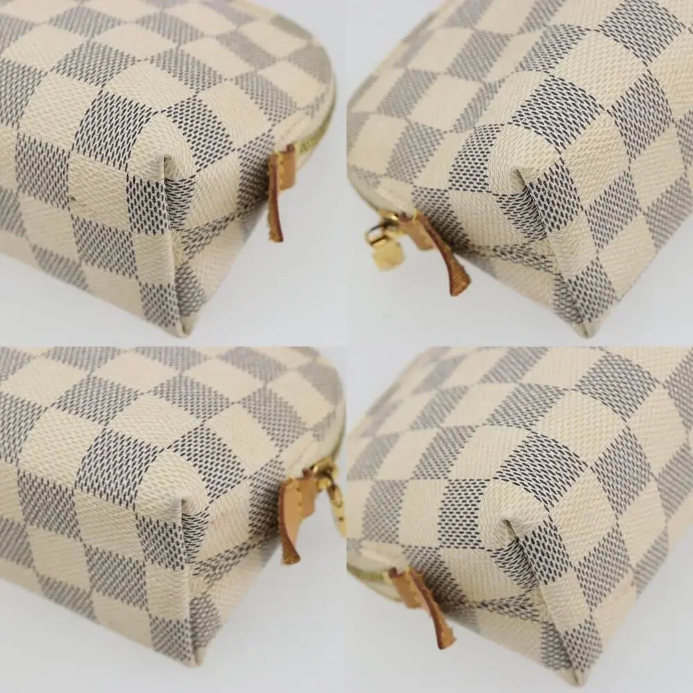 Louis Vuitton Damier Azur Pochette Cosmetic PM Pouch White